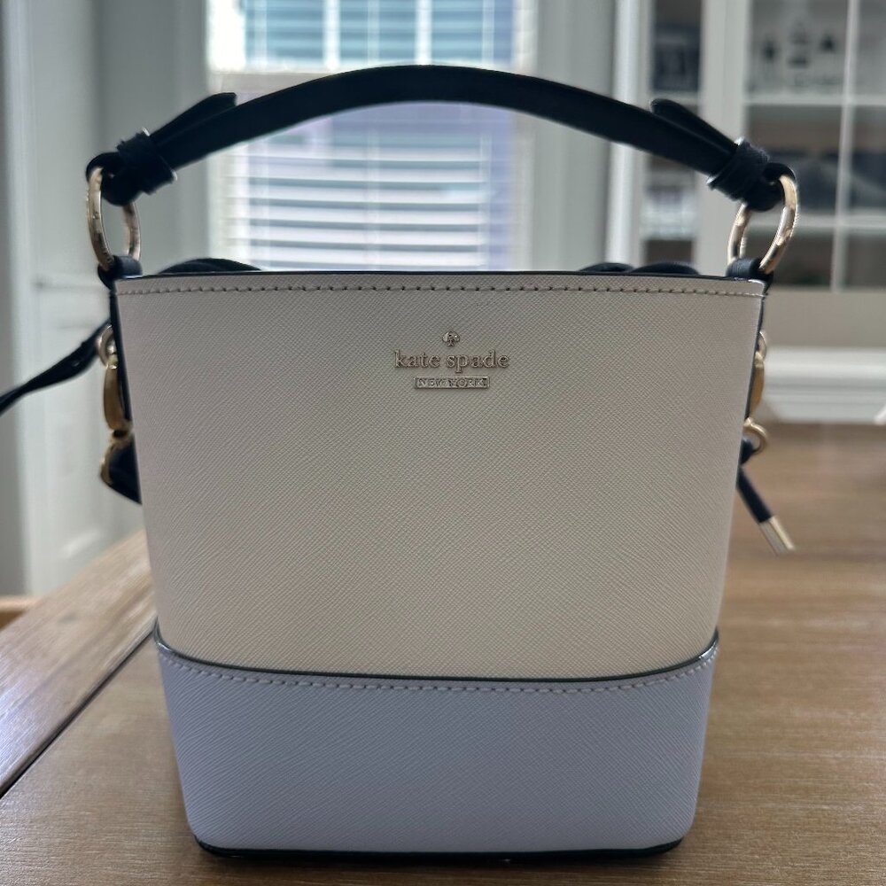 Kate Spade Cameron Street Pippa Cement Morning Blue/Beige Colorbloc Bucket Bag